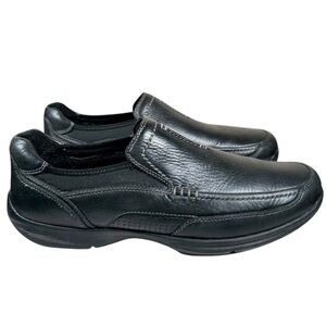 CLARKS Bradley Step Black Tumbled Leather Loafers